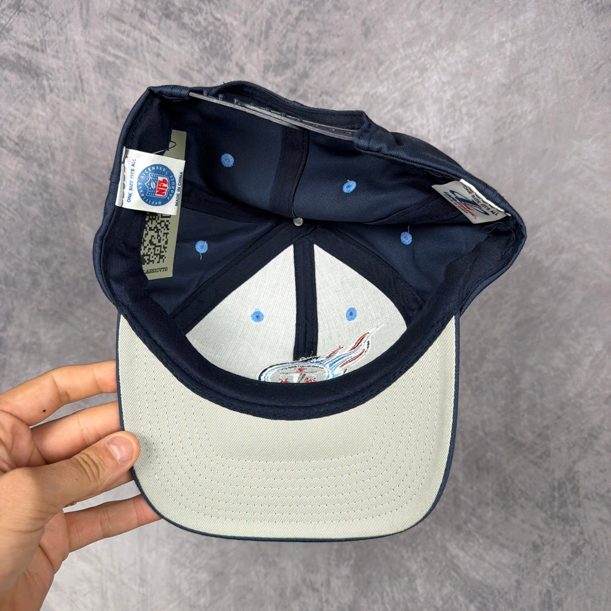 90s Navy Blue Tennessee Titans Logo Athletic Snapback Hat 6870