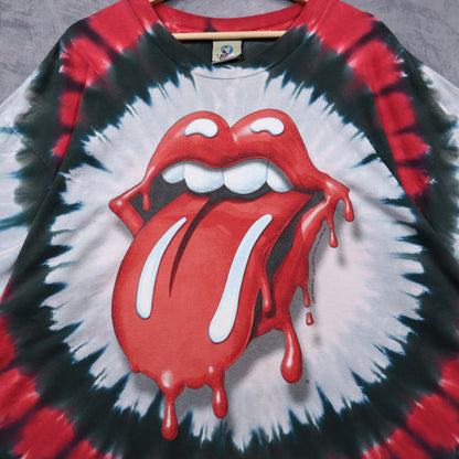 2000 Rolling Stones Dripping Tongue Tie Dye Shirt 4925