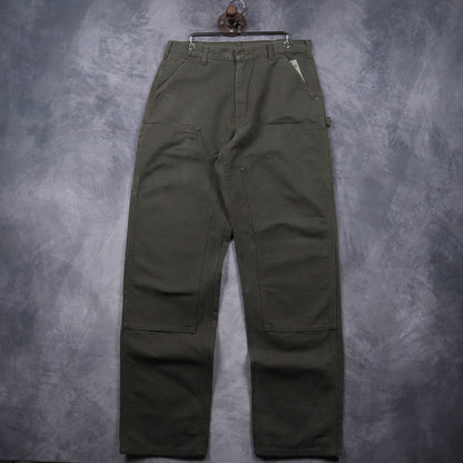 Y2K Moss Green Carhartt Double Knee Original Dungaree Fit Pants 5040