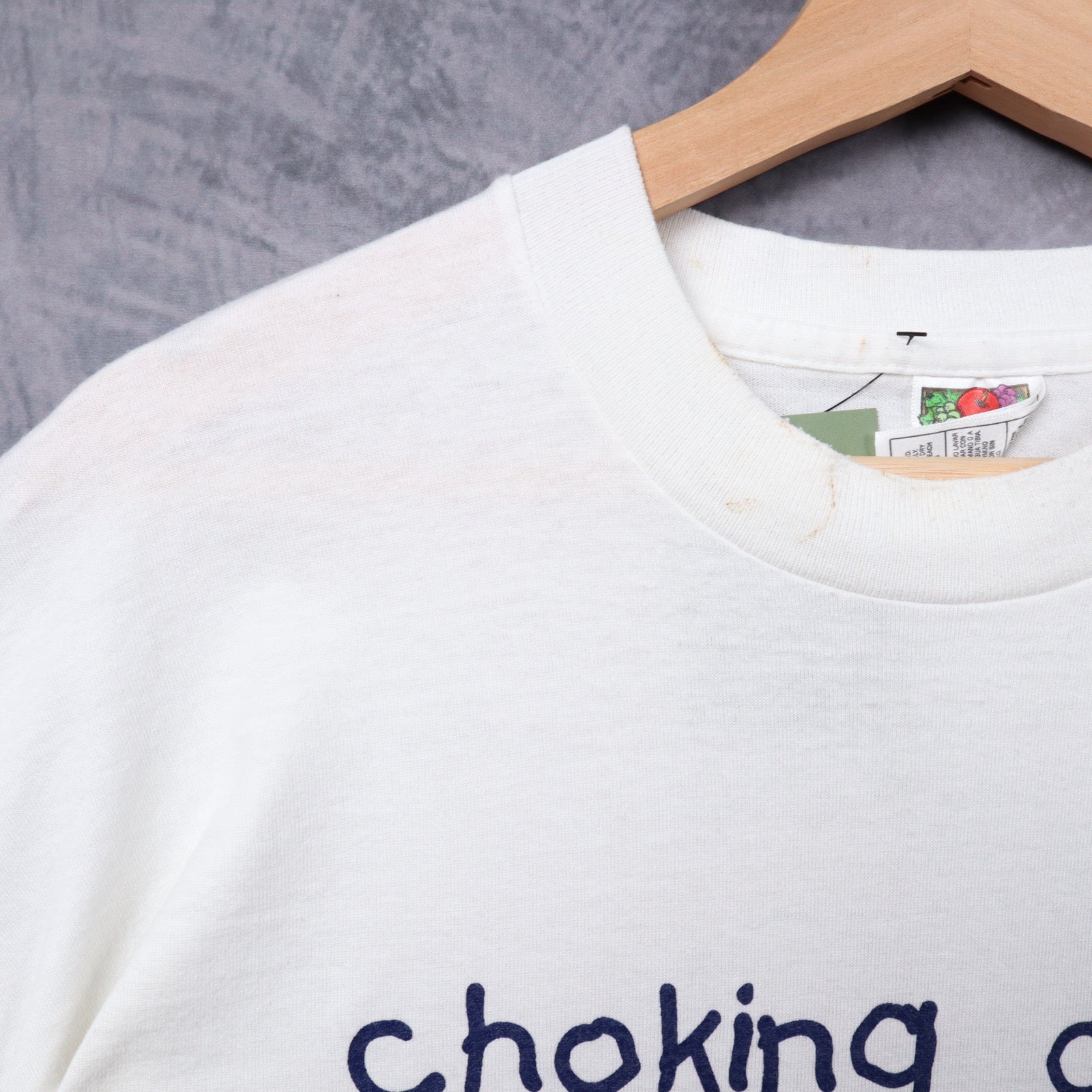 90s White Choking Ahogo Shirt 5334