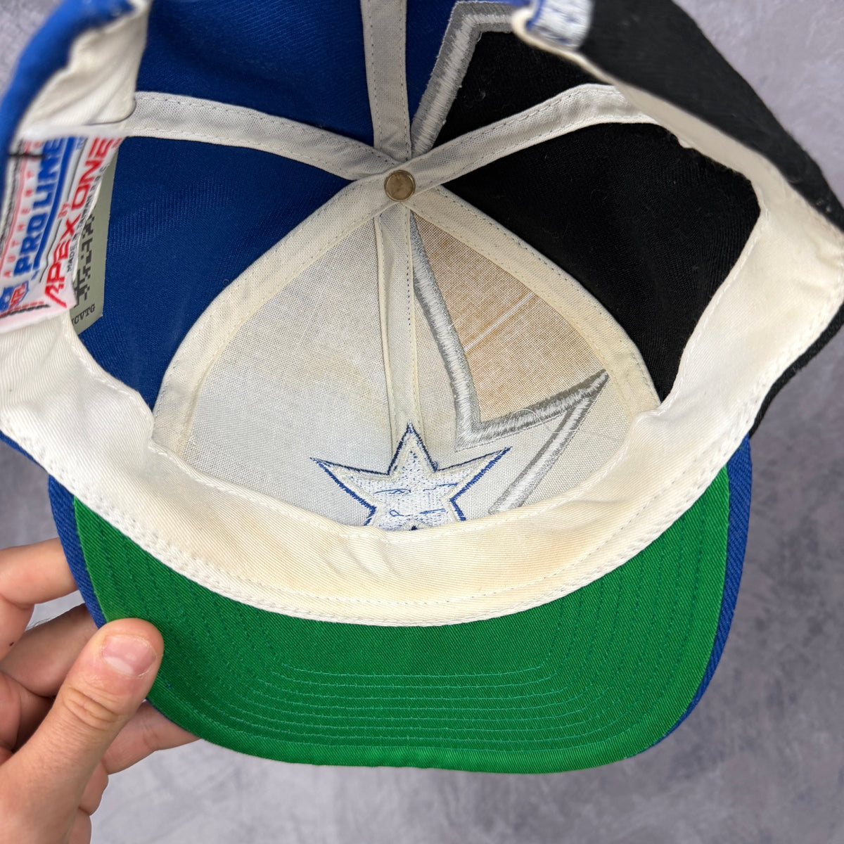 90s Blue Dallas Cowboys Apex One Snapback Hat 6862