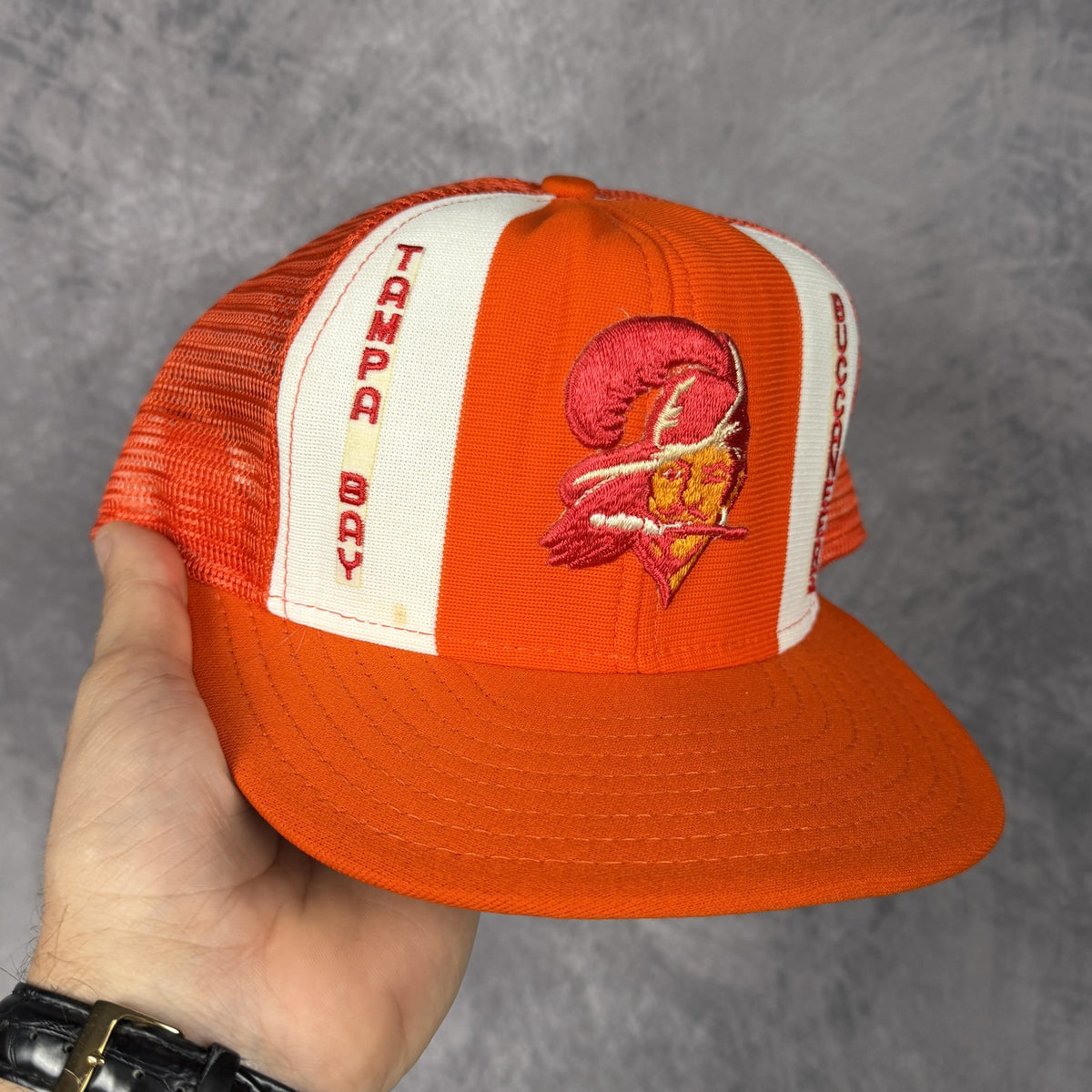 80s Orange Tampa Bay Buccaneers Trucker Hat 6808