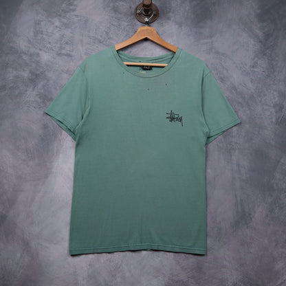 Early 00s Sage Green Stussy Logo Shirt 5511
