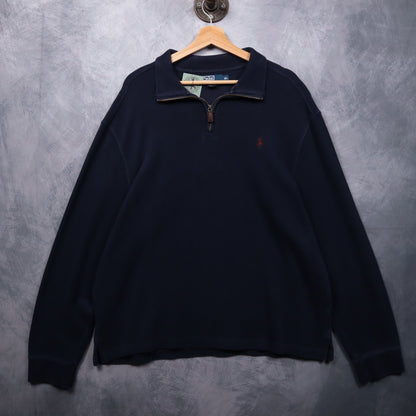 90s Navy Blue Polo Ralph Lauren Quarter Zip 4712