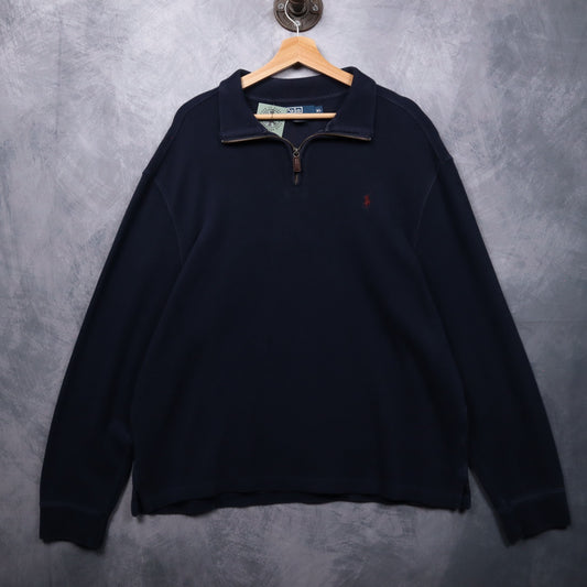 90s Navy Blue Polo Ralph Lauren Quarter Zip 4712