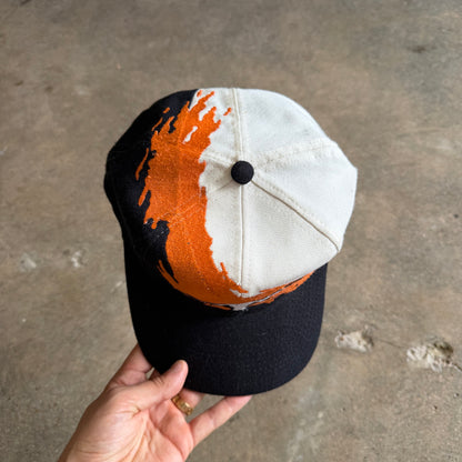 90s Black Texas Longhorns Logo Athletic Splash Snapback Hat 5780