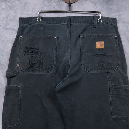 00s Faded Black Carhartt Double Knee Carpenter Work Pants 5084