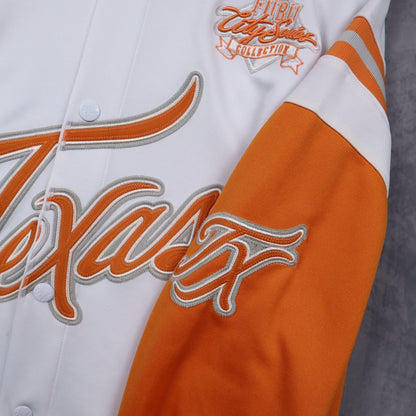 00s White FUBU Texas City Series Varsity Jacket 5939