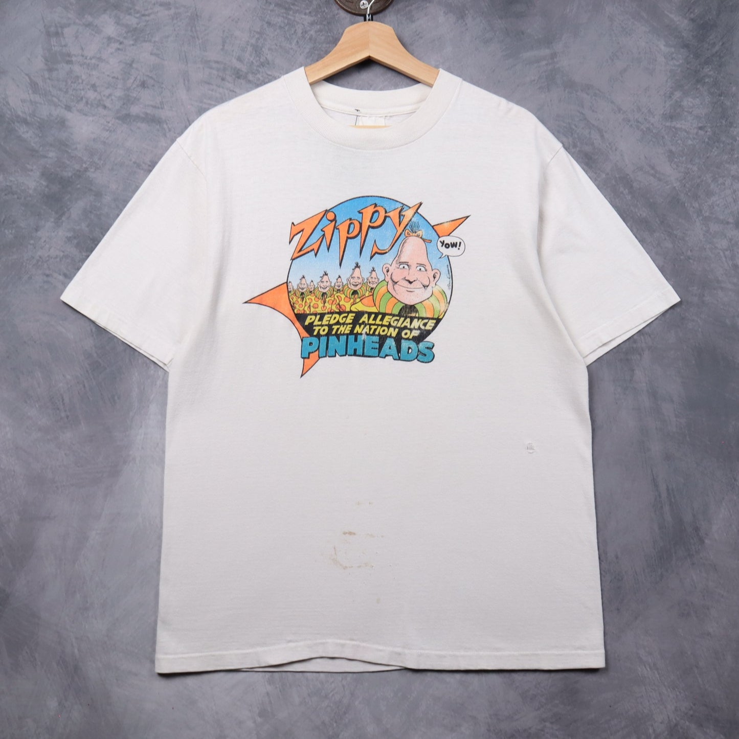 90s White Zippy Pledge Allegiance To The Nation Of Pinheads Shirt 5460