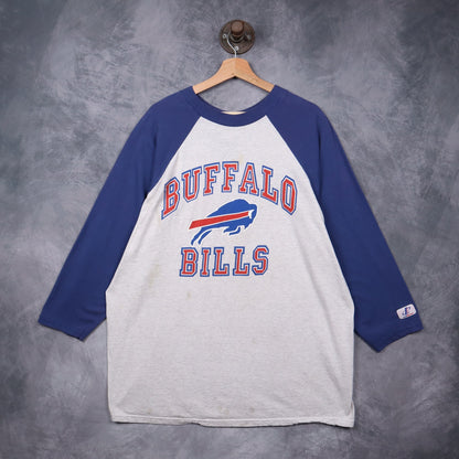 90s Grey Buffalo Bills Raglan Shirt 6584