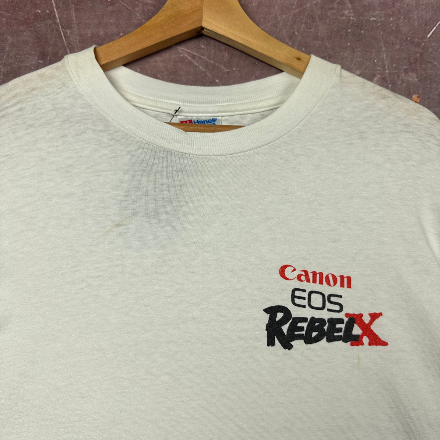 90s White Canon EOS Rebel X Tee 3823