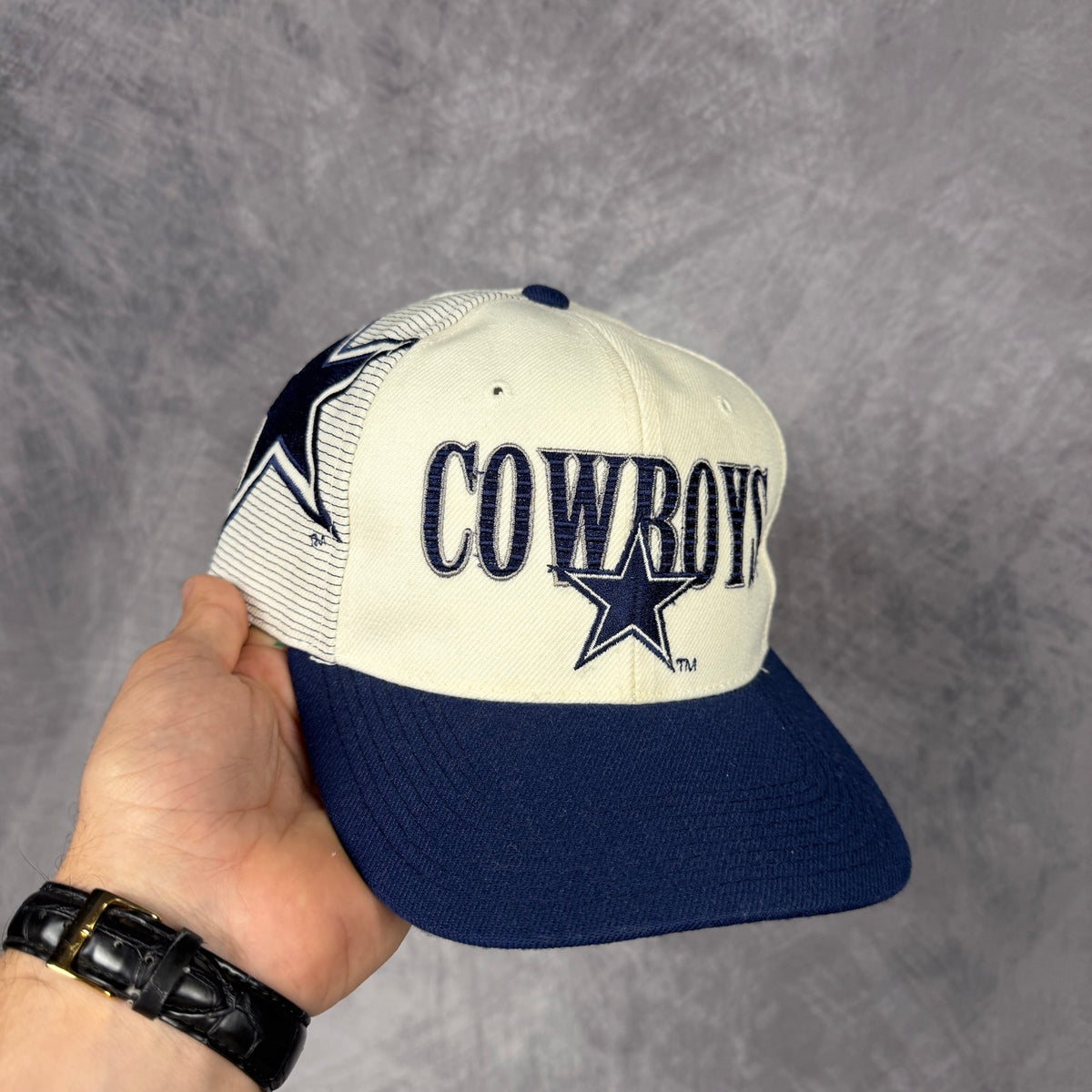 90s Cream Dallas Cowboys Sports Specialties Snapback Hat 6858
