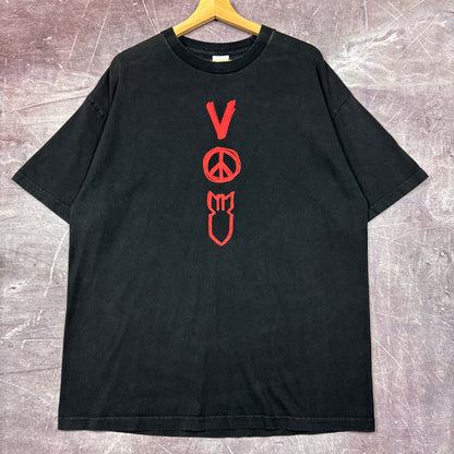 2005 Faded Black Vertigo Tour V Peace Bomb Graphic Shirt XL 2832