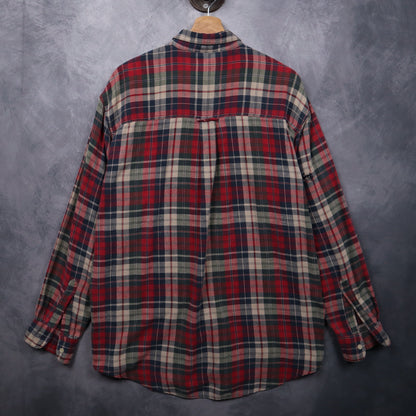 90s Red Chaps Ralph Lauren Plaid Flannel Shirt 4703