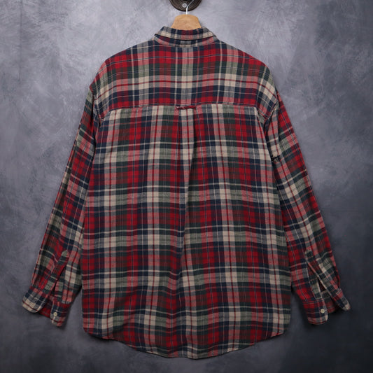 90s Red Chaps Ralph Lauren Plaid Flannel Shirt 4703