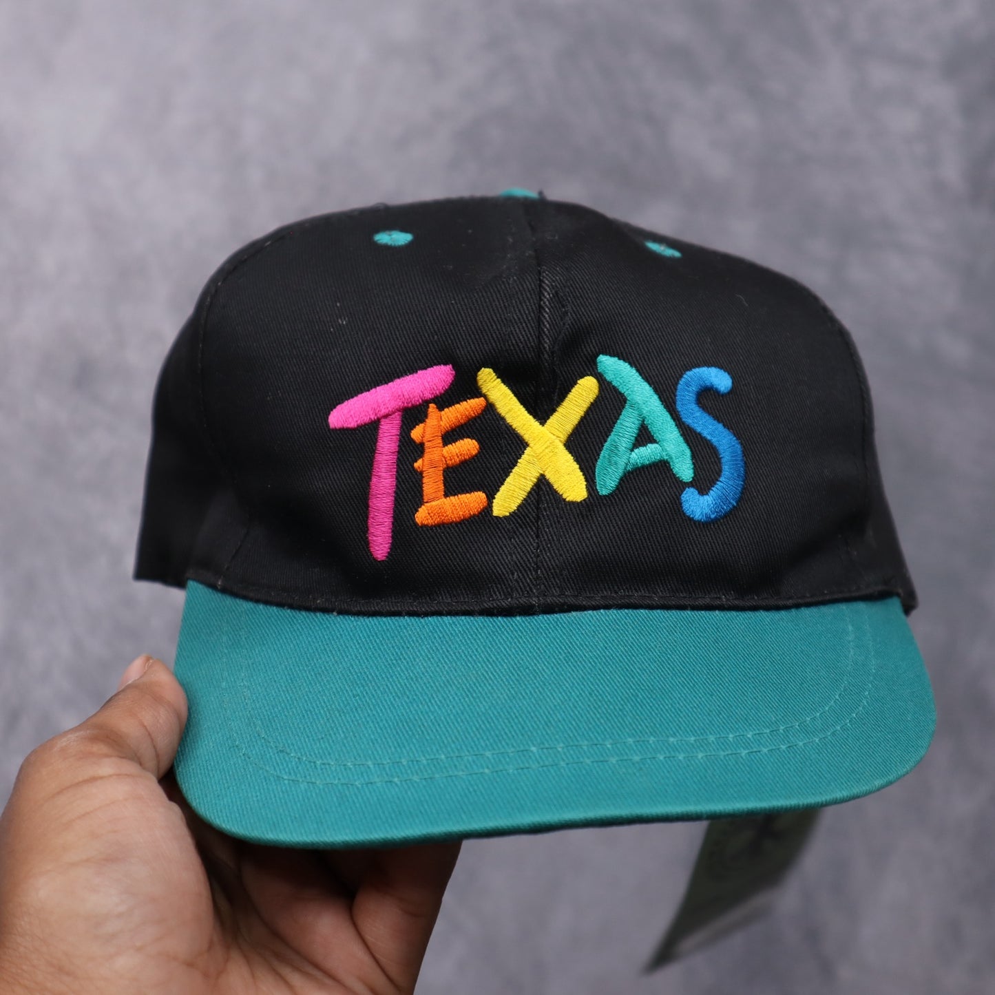90s Black Texas Multicolor Embroidered Snapback Kids Hat 5515