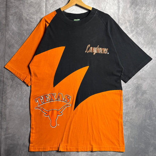 90s Black & Orange Texas Longhorns Sharktooth Shirt 4554