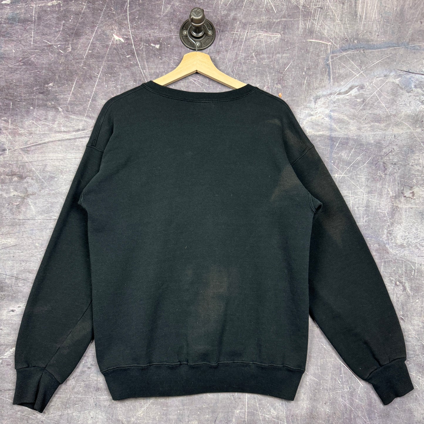 90s Black Serengeti World Conservation Graphic Crewneck Sweatshirt M 0038