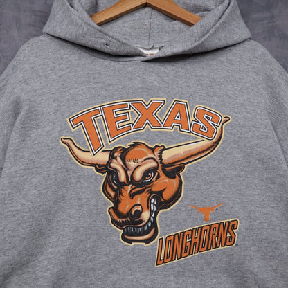 90s Grey Texas Longhorns Hoodie 5640