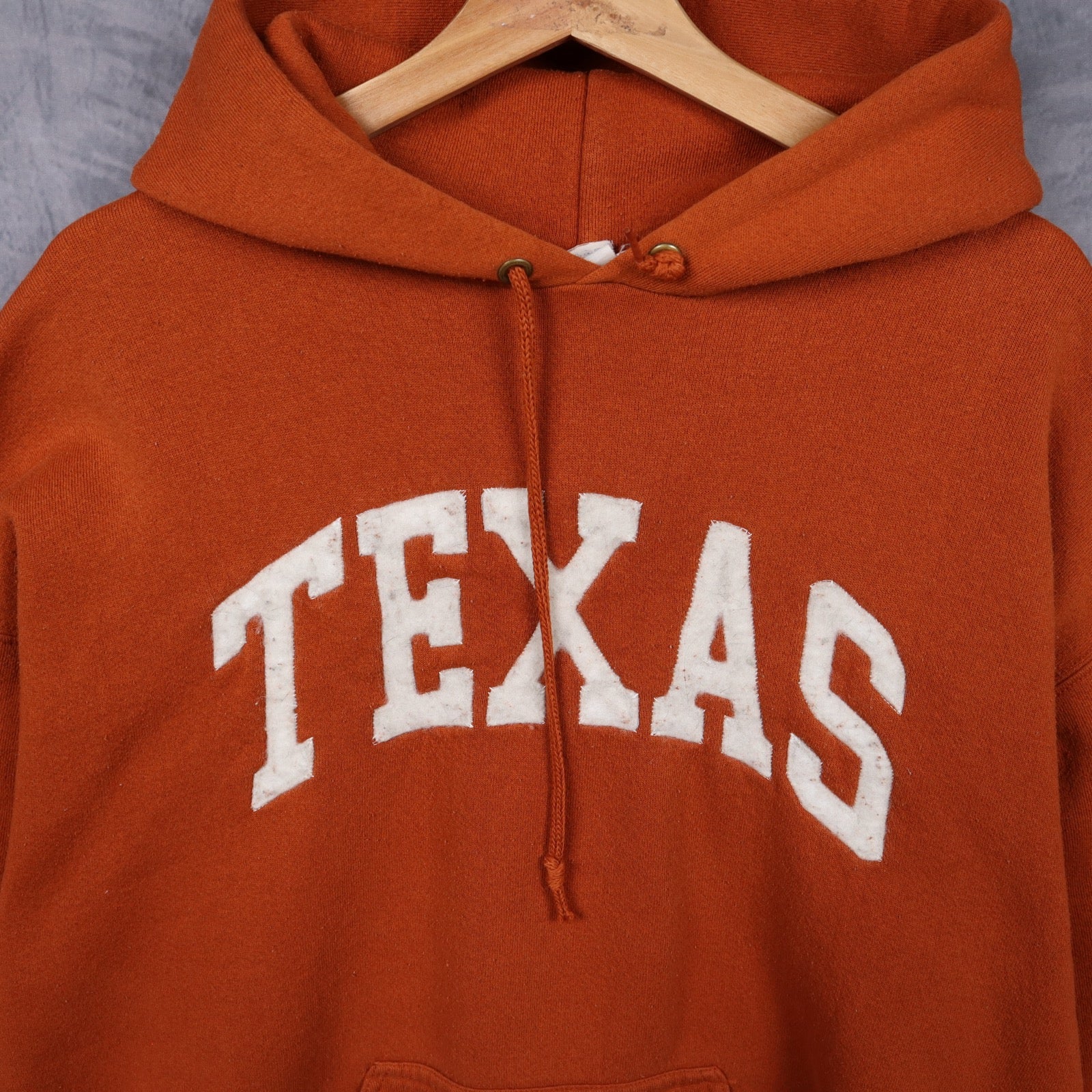 90s Burnt Orange Texas Discus Athletic Hoodie 5655