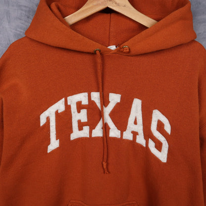 90s Burnt Orange Texas Discus Athletic Hoodie 5655