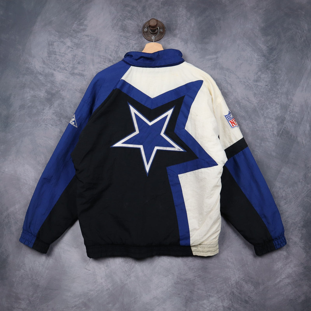 90s Black Dallas Cowboys Super Bowl Champions Apex One Jacket 6494