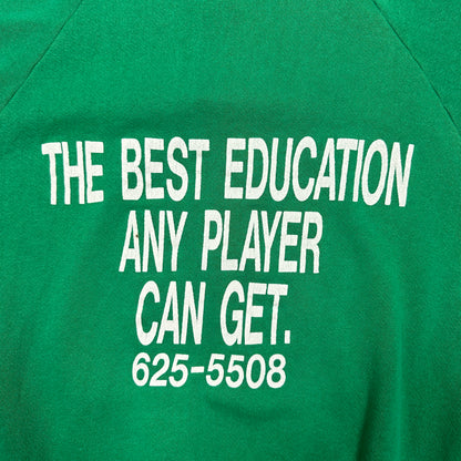 Early 80s Green Kerry Baker School Of Baseball Graphic Hoodie M AD97