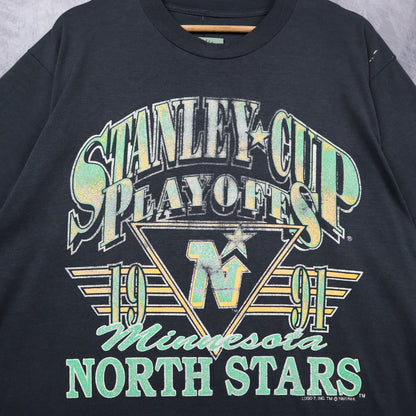 1991 Black Minnesota North Stars Stanley Cup Playoffs Shirt 4680