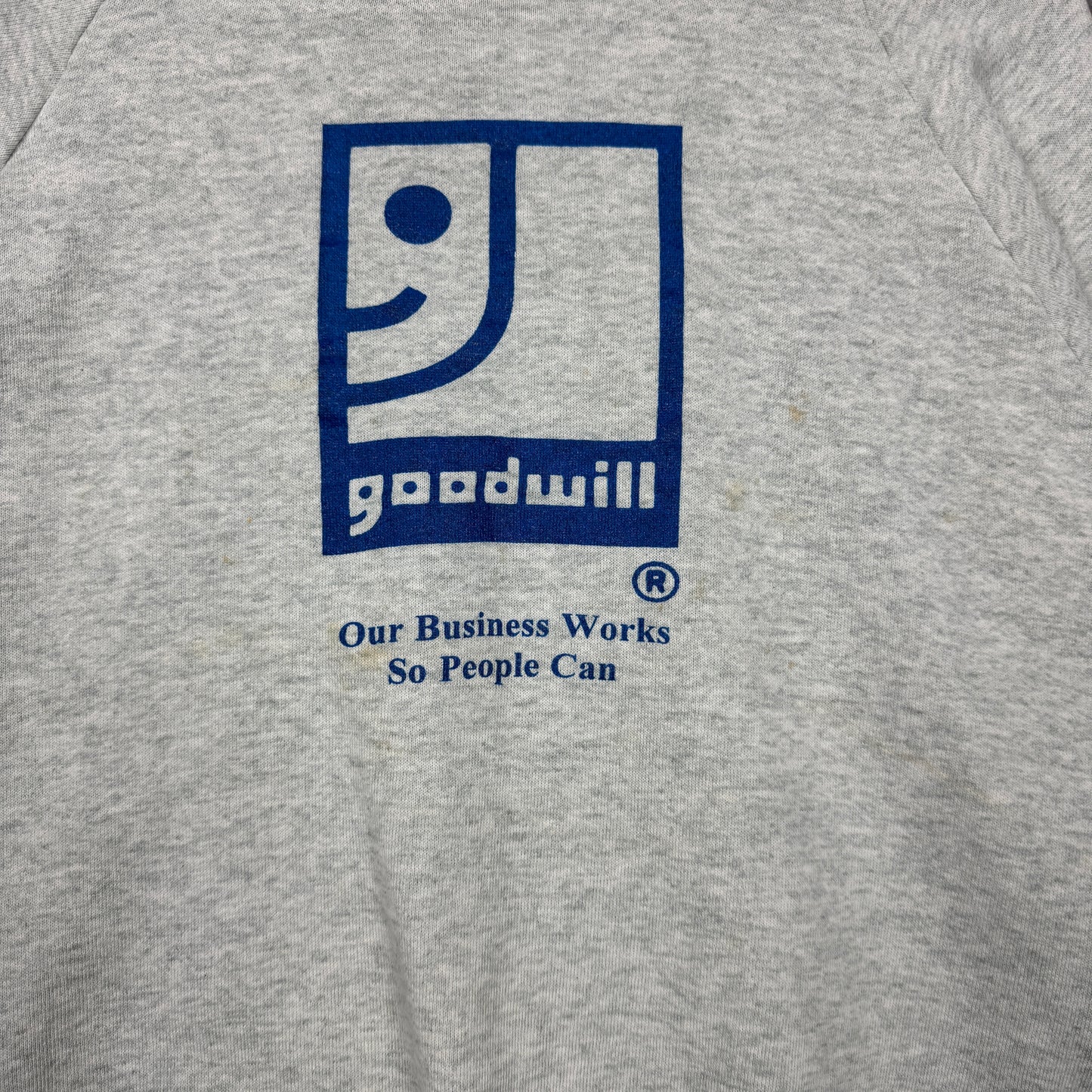 Early 90s Light Gray Goodwill Logo Graphic Crewneck Sweatshirt L 0051