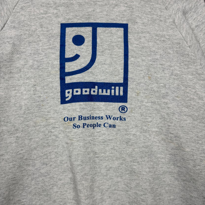 Early 90s Light Gray Goodwill Logo Graphic Crewneck Sweatshirt L 0051