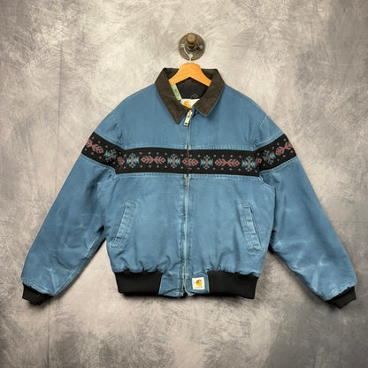 90s Blue Carhartt Aztec Jacket 4056