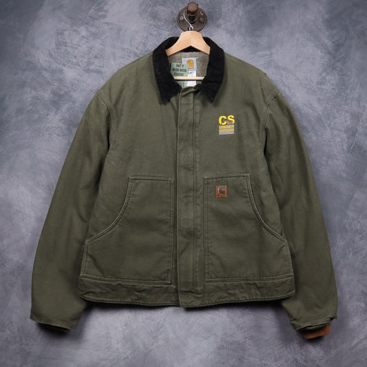 00s Olive Green Carhartt Cropped Arctic Work Jacket 4797