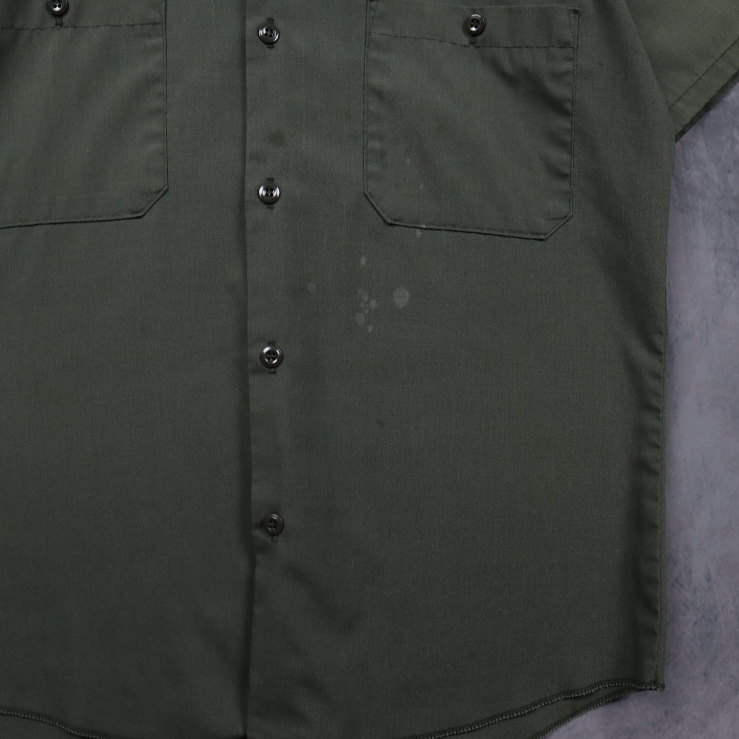 70s Olive Green Sears Perma-Prest Short Sleeve Work Shirt 5569