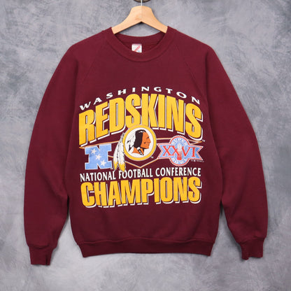 1991 Red Washington Redskins NFC Champions Crewneck Sweatshirt 6419