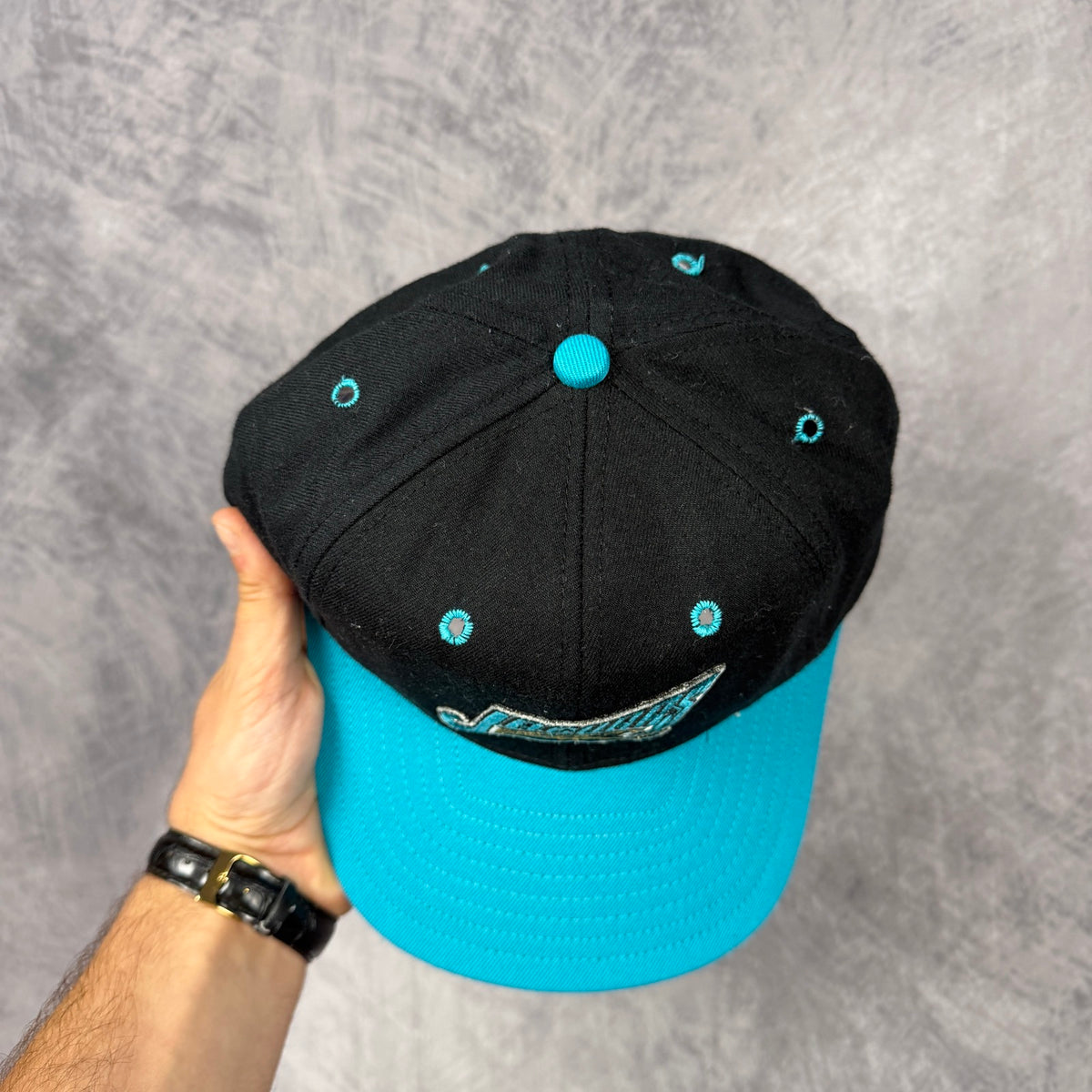 90s Black Jacksonville Jaguars Snapback Hat 6847