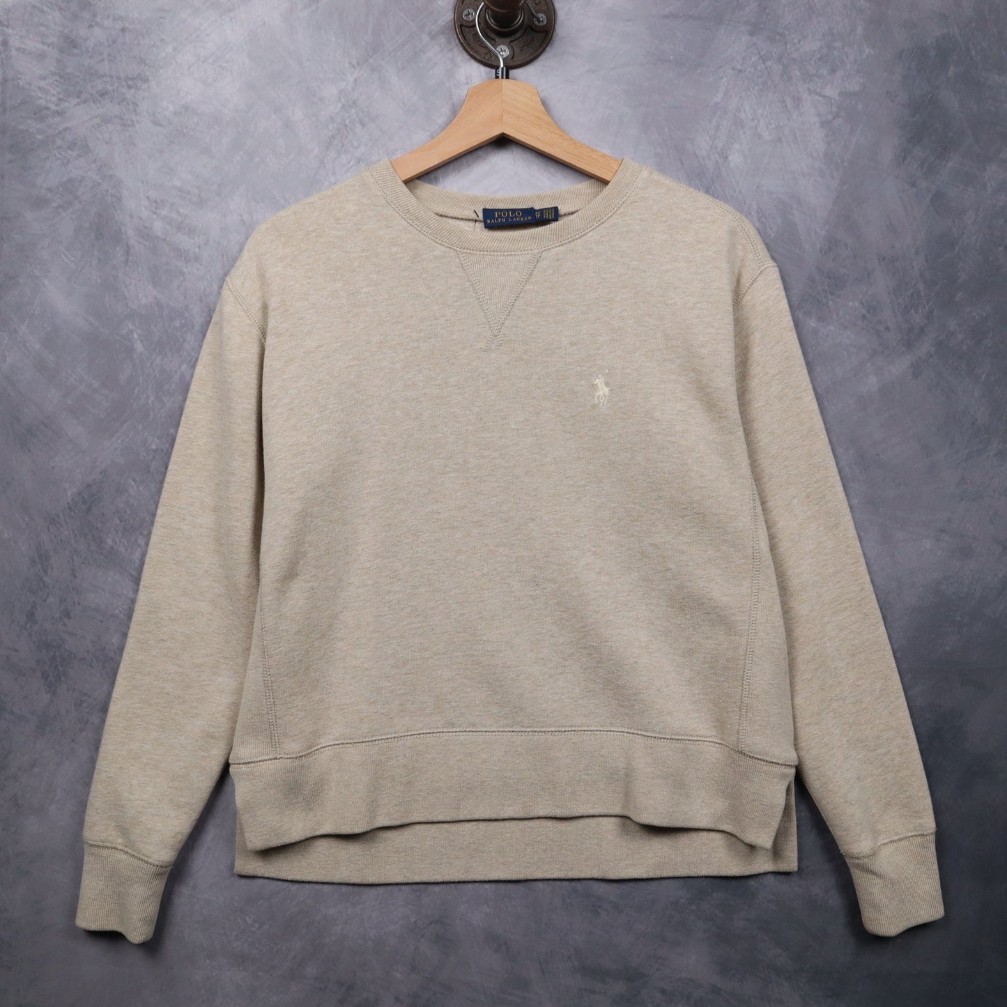 00s Oatmeal Polo Ralph Lauren Essential Crewneck Sweatshirt 4706