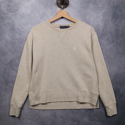 00s Oatmeal Polo Ralph Lauren Essential Crewneck Sweatshirt 4706