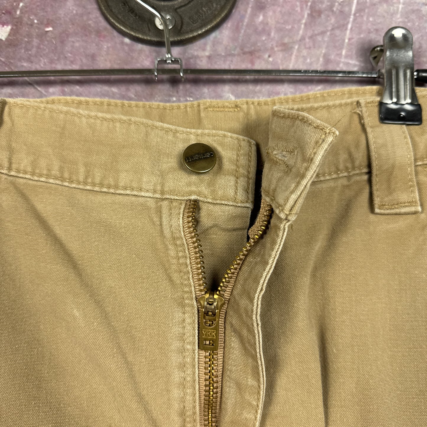 Early 00s Tan Brown Baggy Carhartt Carpenter Work Shorts 35x11 AZ76