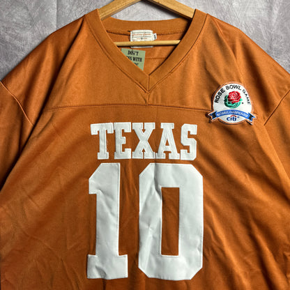 2005 Orange Texas Longhorns Vince Young #10 Rose Bowl Patch Jersey 4598
