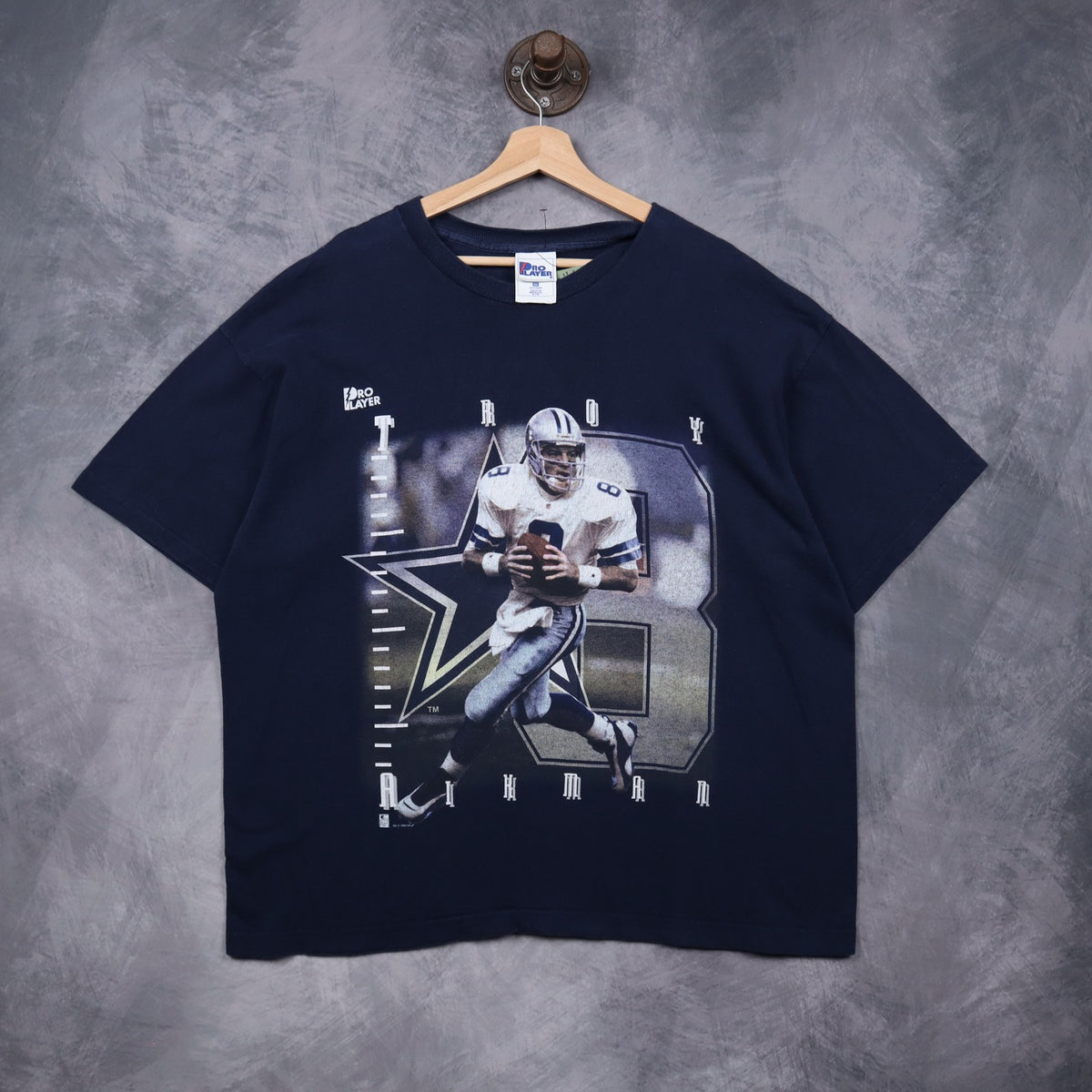 1995 Navy Blue Troy Aikman Dallas Cowboys Shirt 6552