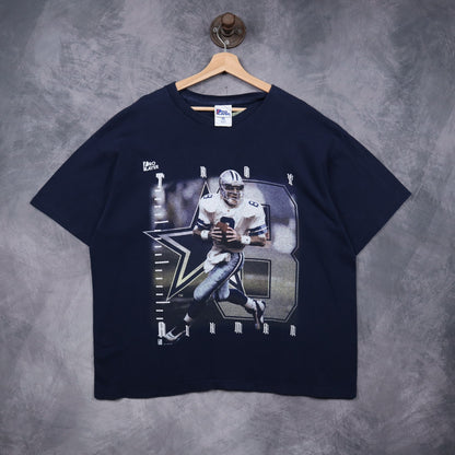 1995 Navy Blue Troy Aikman Dallas Cowboys Shirt 6552
