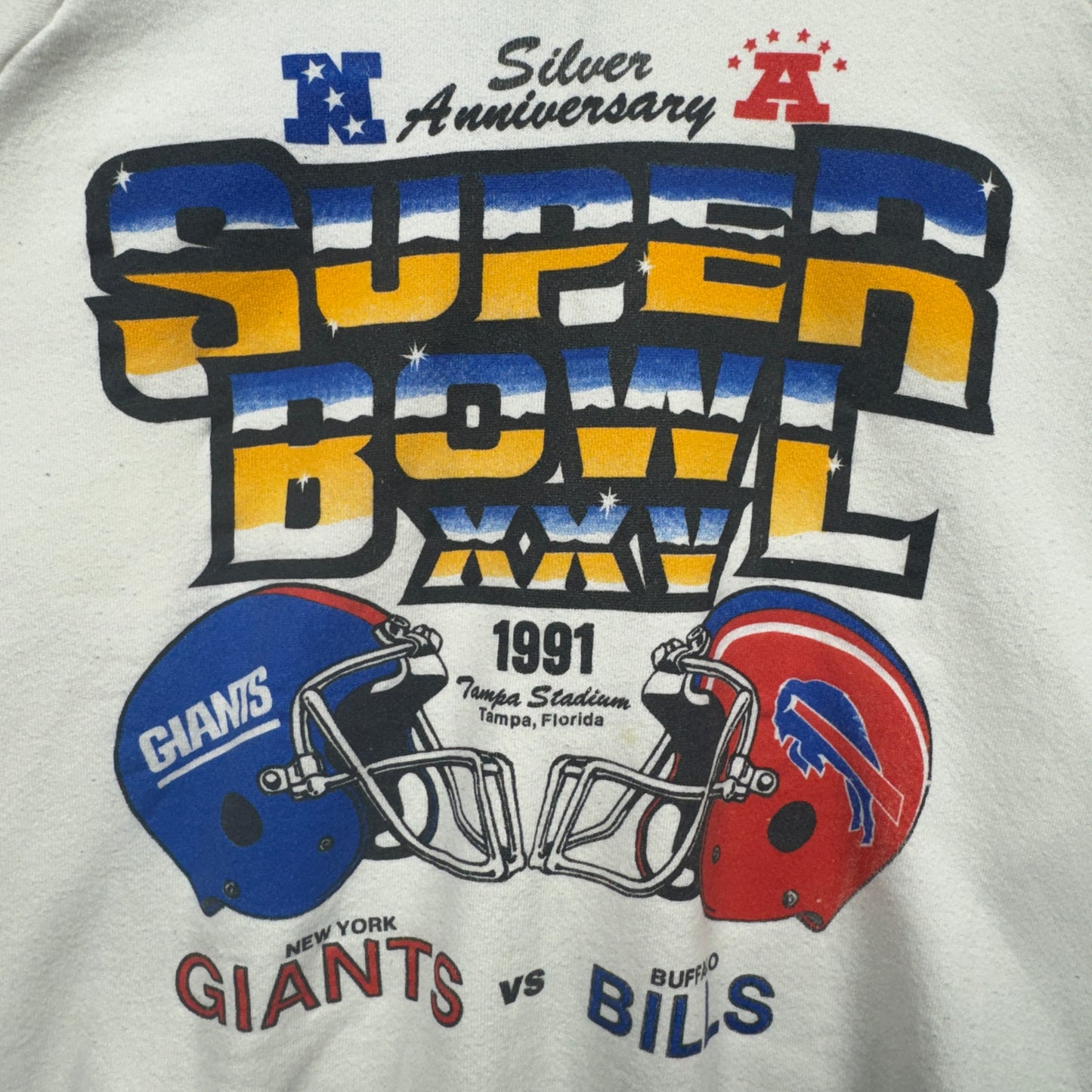 1991 White Superbowl XXV Crewneck Sweatshirt 4110