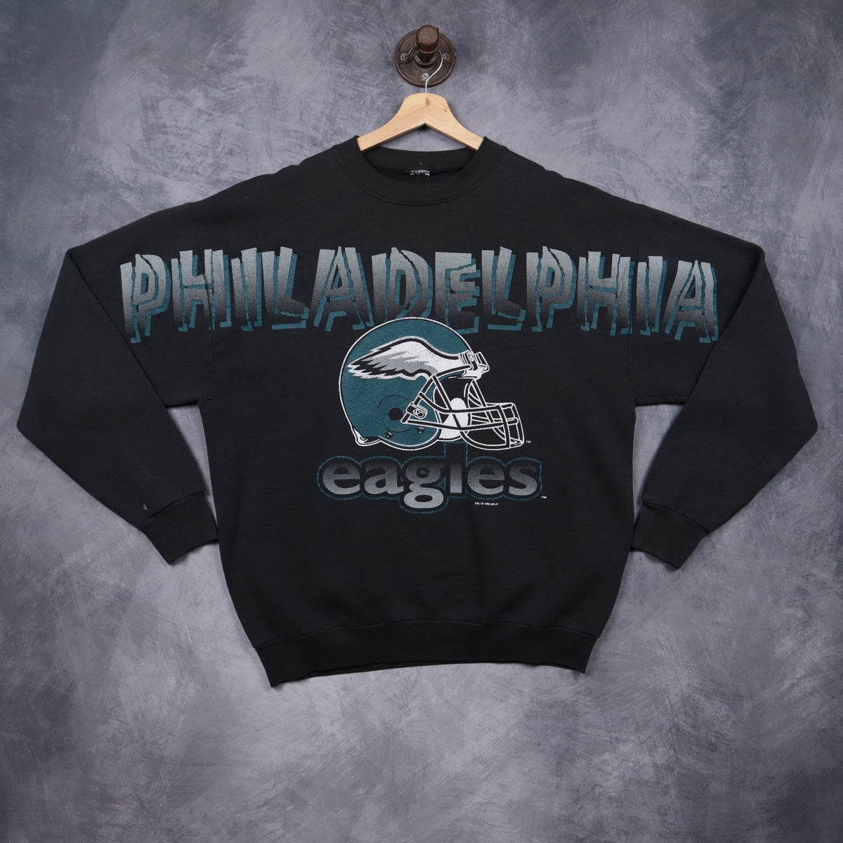 1995 Black Philadelphia Eagles Crewneck Sweatshirt 6491