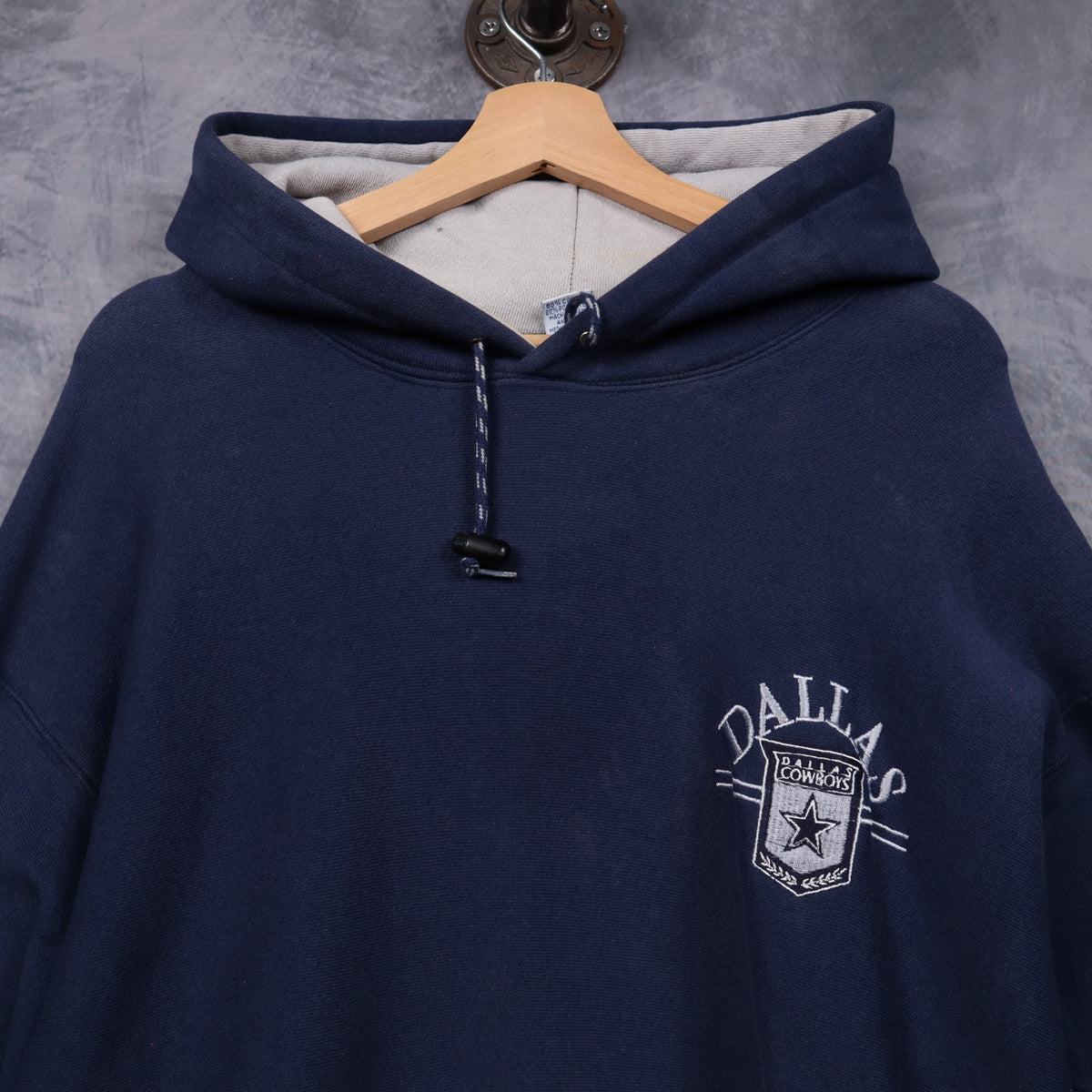 90s Navy Blue Dallas Cowboys Two Tone Hoodie 6610