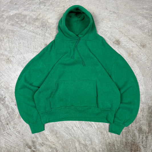 60s/70s Light Green Blank Essential Hoodie  Boxy L AQ34