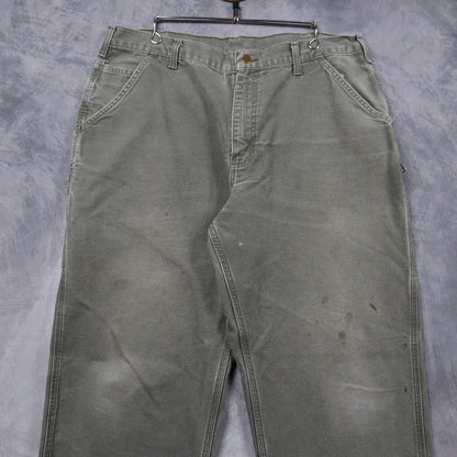 90s Faded Sage Green Carhartt Carpenter Pants 5245
