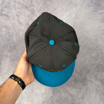 90s Black Jacksonville Jaguars Logo 7 Snapback Hat 6859