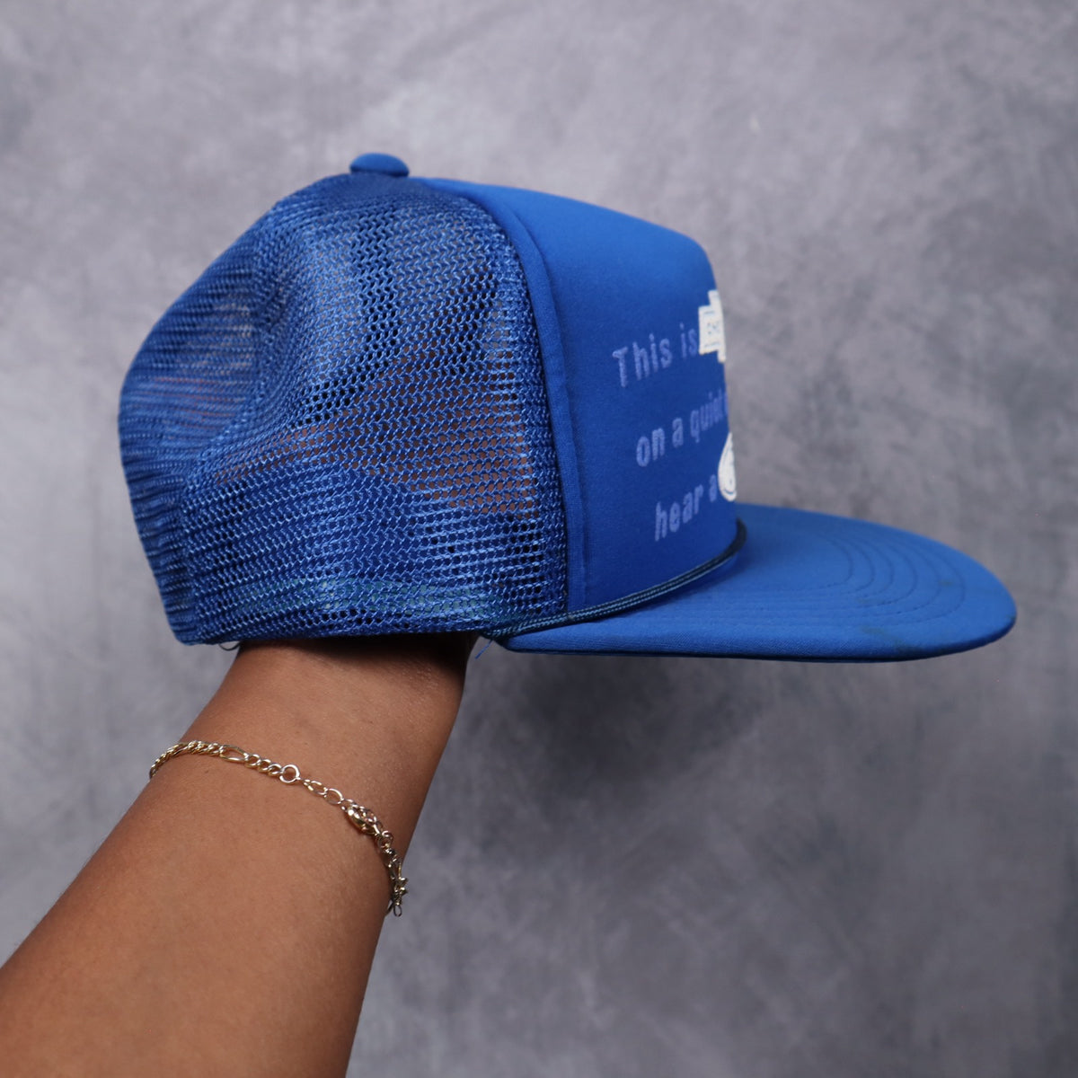80s Blue Chevrolet Country Ford Rust Trucker Hat 7291