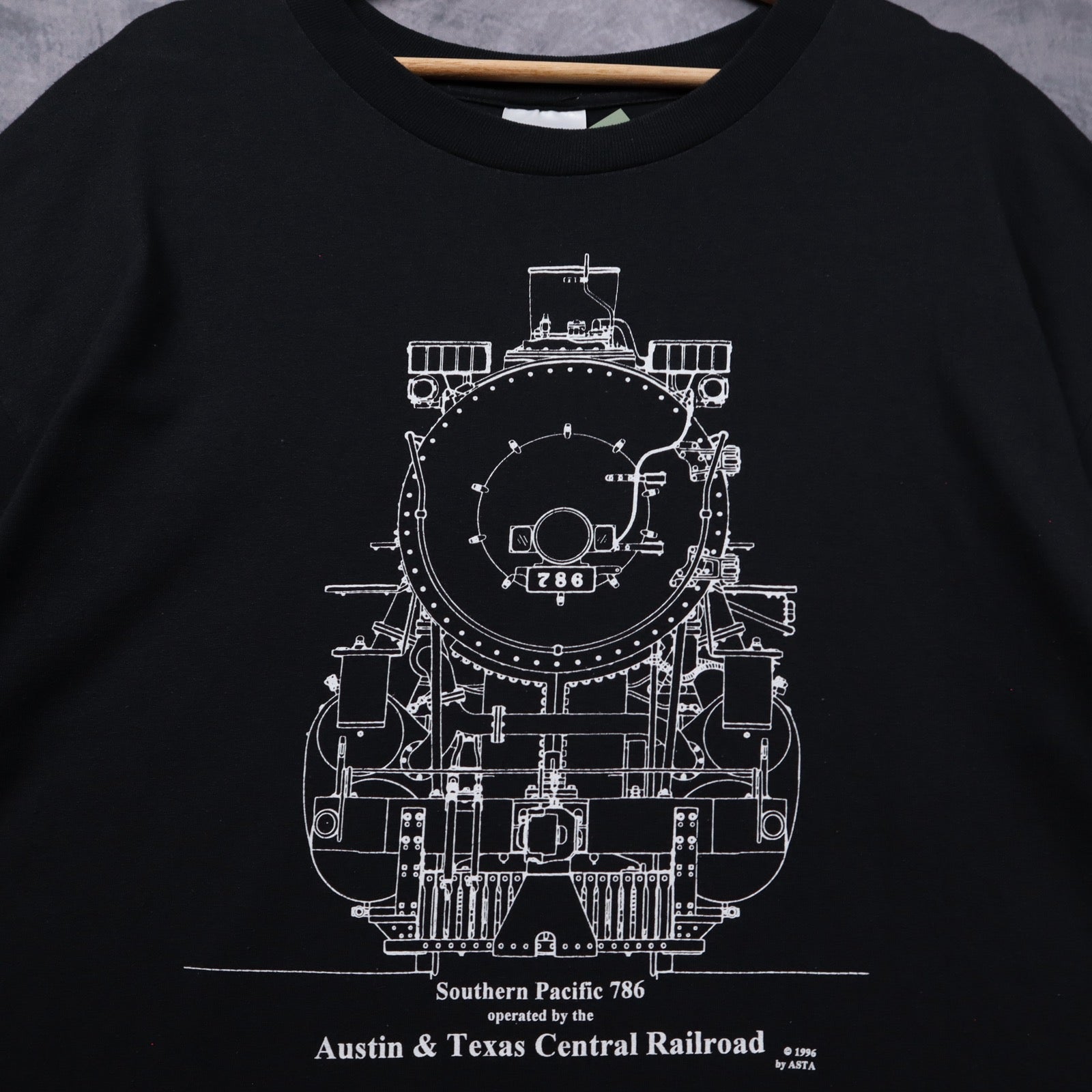 1996 Black Southern Pacific 786 Austin & Texas Central Railroad Shirt 5365