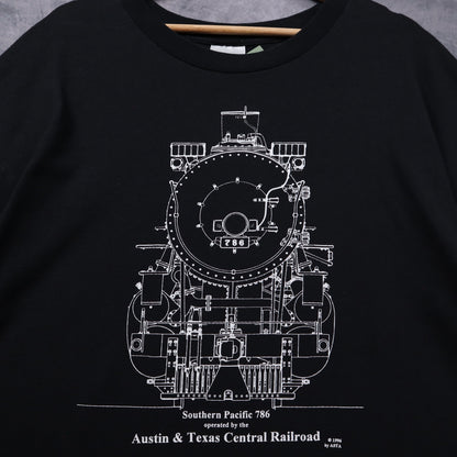 1996 Black Southern Pacific 786 Austin & Texas Central Railroad Shirt 5365